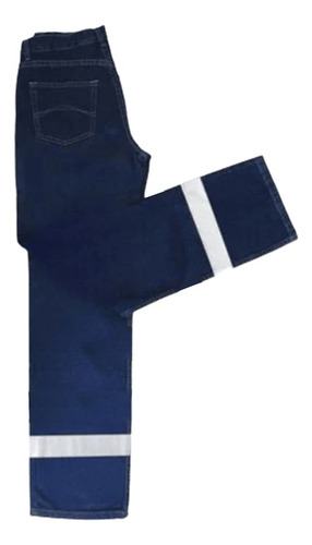 Pantalón Denim/jean De 14onz Con Cinta Reflectiva (1 Vuelta)