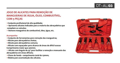 Jogo De Alicates Para Abraçadeira De Mangueira