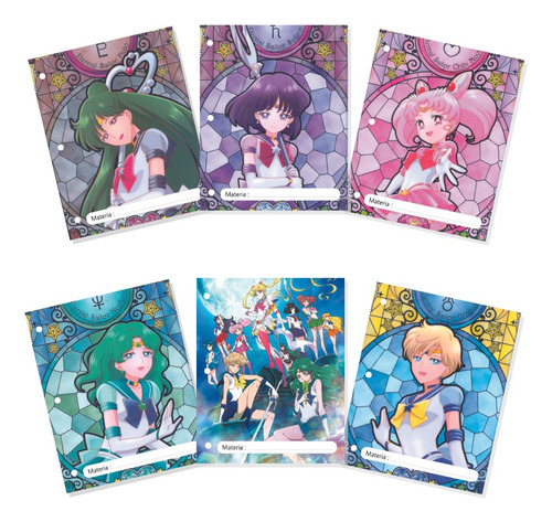 Sailor Moon Separadores De Carpeta X6