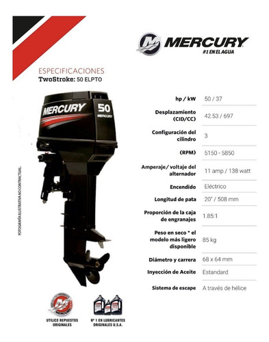 Motor Mercury 50 Hp Full 0hs. 2025 Permuto