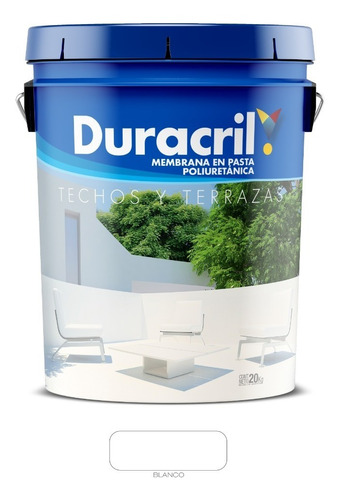 Duracril Membrana En Pasta Poliuretanica 20kg Techo-terraza Color Blanco
