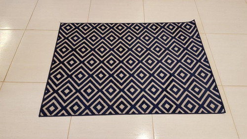 Tapete Belga Illusion Alto Relevo 2,00x3,00m Geometrico 3d Cor Azul-marinho