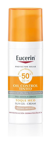 Eucerin Sun Toque Seco Color Medio Fps 50+ 50ml Protector So