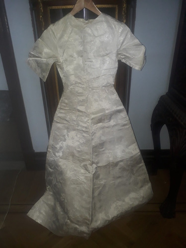 Muy Antiguo Vestido De Novia Años 40. Tela Armada. Talle S