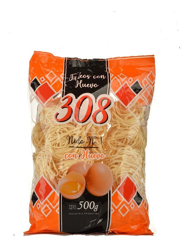 Fideos 308 Nido N1 Huevo 500 Grs 