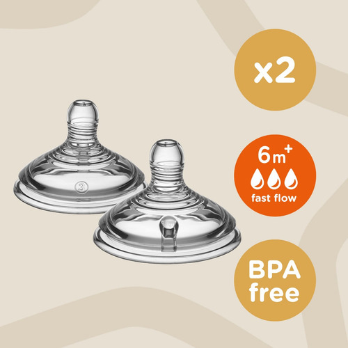 Tetinas Tommee Tippee +6 Mes Flujo Rapido X 2 By Creciendo Tommee Tippee Closer to Nature - 2