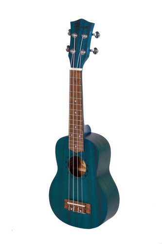 Ukelele Soprano Parquer De Madera Color Azul Con Funda