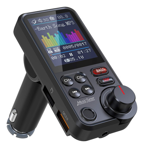 Nulaxy Km30 - Transmisor Fm, Adaptador Bluetooth P/automvil,