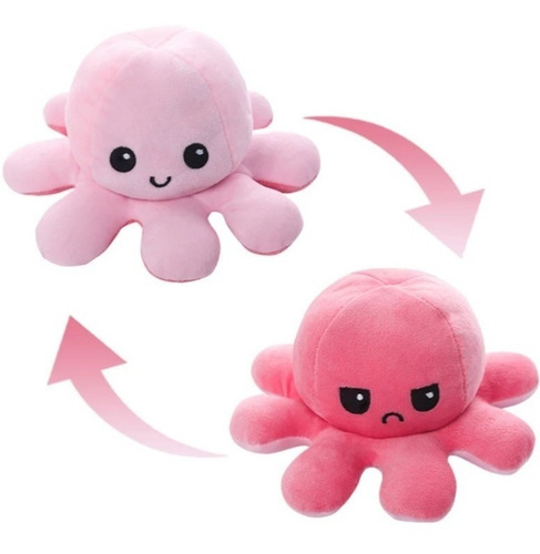 Peluche Pulpito Pulpo Reversible Rosa Salmón