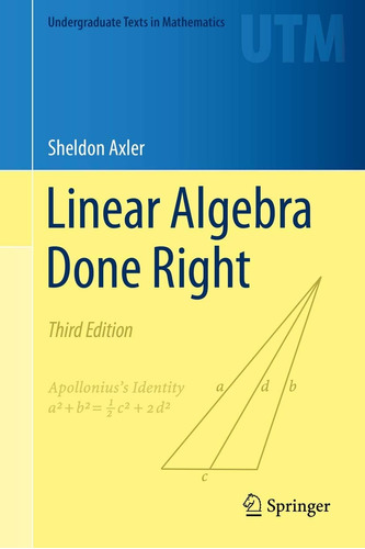 Libro: Linear Algebra Done Right (undergraduate Texts In Mat