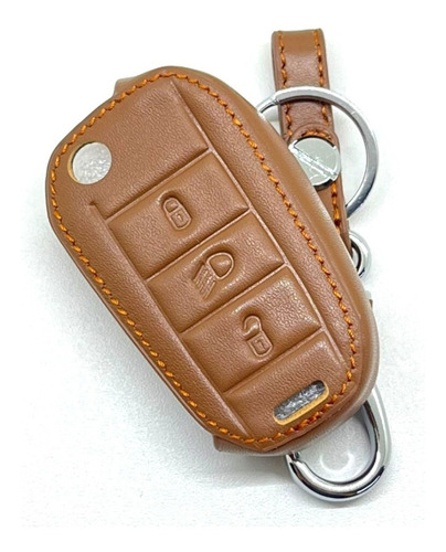 Capa Couro Caramelo Chave Canivete 3 Botões Peugeot 407 408