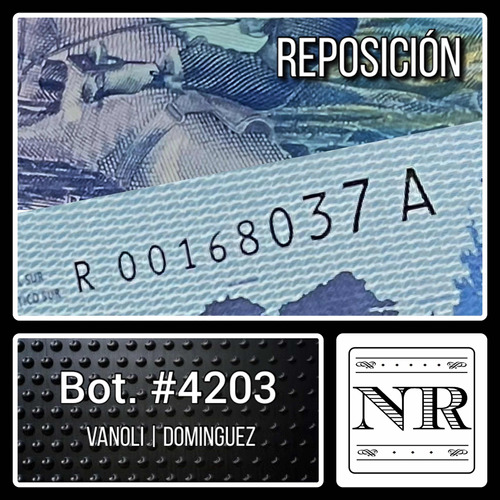 Reposición - Argentina - $ 50 - Año 2015 - Bot #4203 - V | D