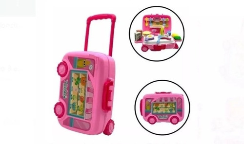 Set De Cocina Infantil Maleta Ruedas Portátil 18 Pc Envio Ya