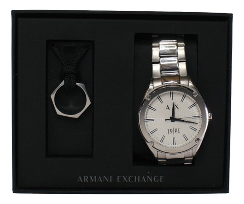 Set Reloj Y Collar Armani Exchange Plateado Ax7131set