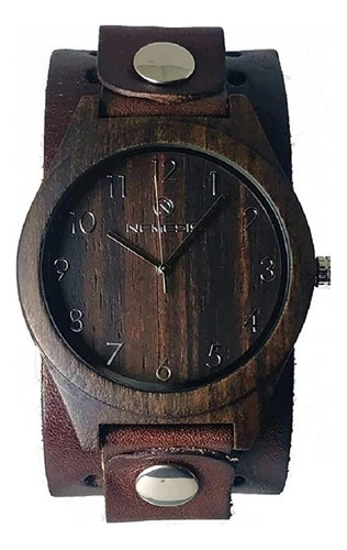 Nemesis Db266d Reloj Para Hombre Con Caja De Madera Oscura Y