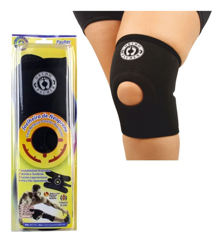 Joelheira De Neoprene Com Reforço Patelar Ortho Pauher Tamanho M