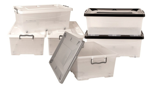 Caja Organizadora Plastica 40 Lts  C/ Ruedas X4 Unidades