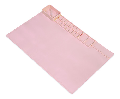 Paleta Mezcladora De Temperas, Alfombrilla De Silicona Rosa
