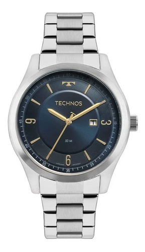 Relógio Technos Masculino Ref: 2117ler/1a Casual Prateado