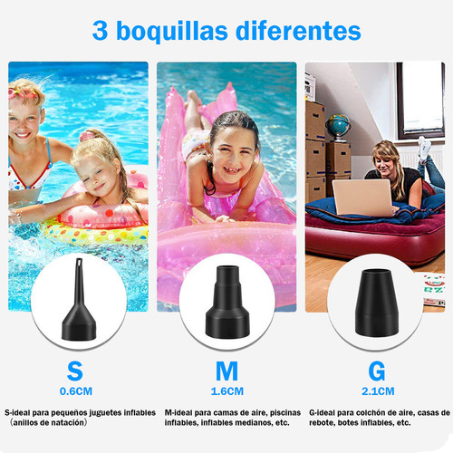 Bombas De Aire Eléctricas Para Inflar Y Desinflar Colchones Y Piscinas Negro