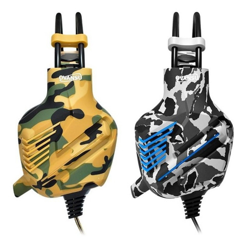 Imagen 2 de 10 de Auricular Gamer Ovansu Osaug580c Camuflado Marron Ps4 Xbox