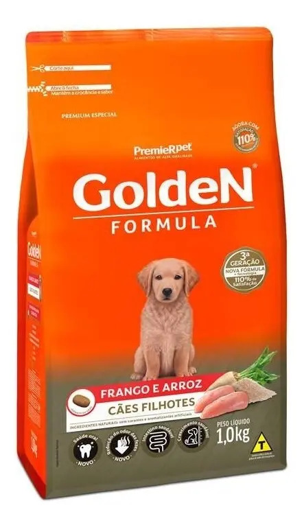 Ração Seca Premier Golden Filhote Frango e Arroz para Cães 1kg