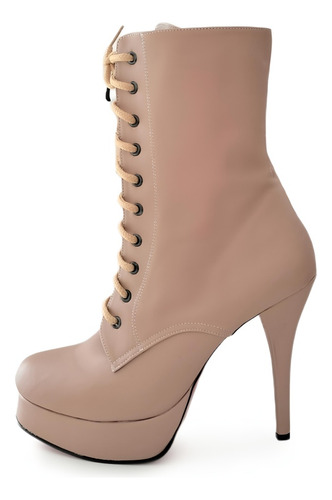 Botines Agujetas Nude Tallas Extra 