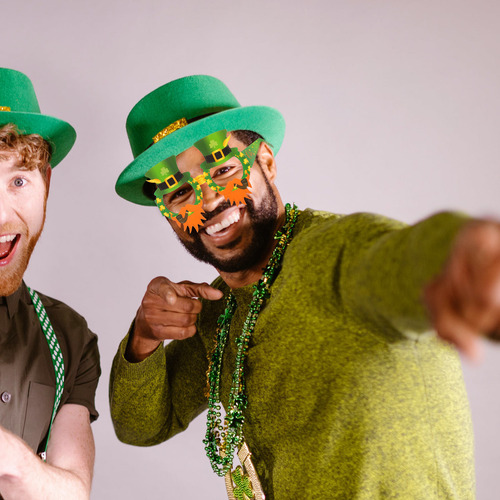 16pcs St Patricks Day Glasses Shamrock Paper Glasses Photo P