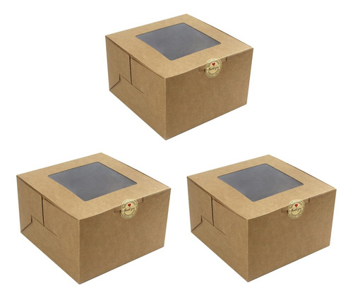 Salome Idea 30 Cajas De Panaderia Con Ventana De 4 X 4 X 2.5