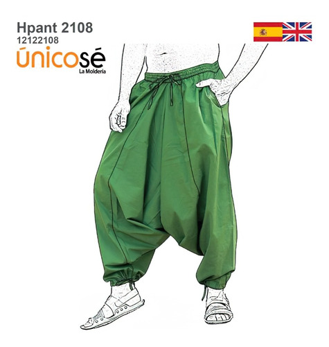 ( Moldes De Ropa)  Pantalon Harem Hombre 2108