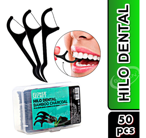 Hilo Dental Floss Palillo Limpieza Interdental Bamboo 50 Uni