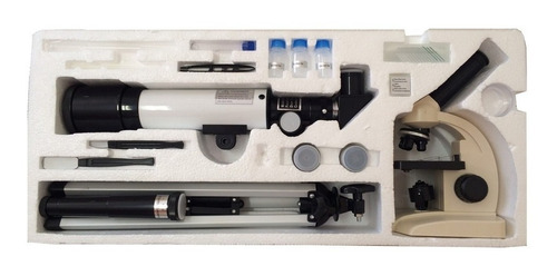 Microscópio + Telescópio + Kit Trabalho + Envio Rápido Full