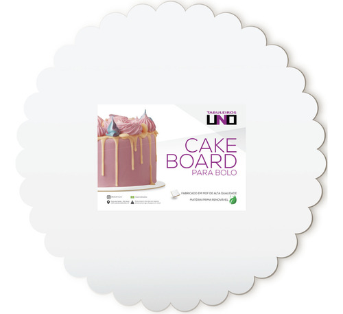 Cake Board Tabuleiros Uno 1506 Para Bolo Confeitaria Mdf 3mm Ondulado 21cm 10 Un