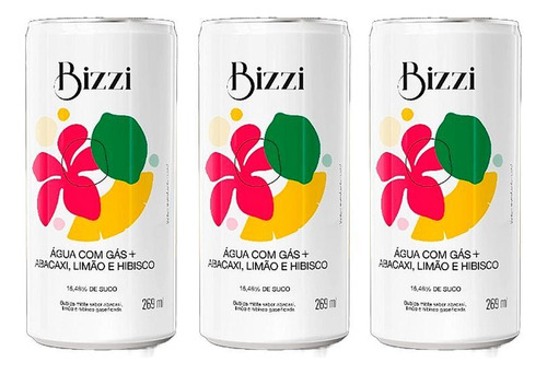 Kit 3x: Água Gaseificada Abacaxi, Limão E Hibisco Sem Açúcar