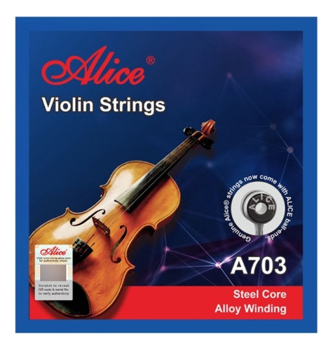 Set De Cuerdas Para Violín, Alice A703