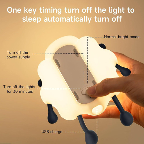 Luz Nocturna Led Recargable, Regulable En 3 Niveles