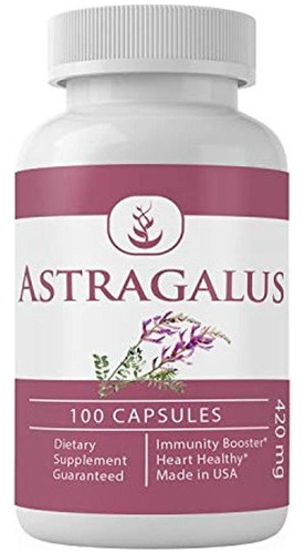 Extracto De Astragalo, 100 Capsulas, Porciones De 420 Mg,