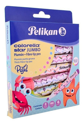 Imagen 4 de 4 de Plumón Jumbo Pastel Pelikan Colorella Star Punta Gruesa