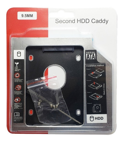 Caddy Adaptador Segundo Disco Duro Sata Ssd Dvd Cd 9.5-12.7m