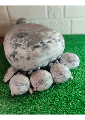 Peluche Foca Guatona Madre + 4 Foquitas Bebés Clicshop