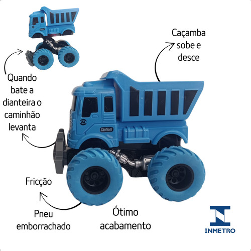 Kit 4 Brinquedo Caminhão Construção Civil Fricção Infantil