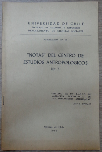 Antropología Poblaciones Americanas Munizaga 1963