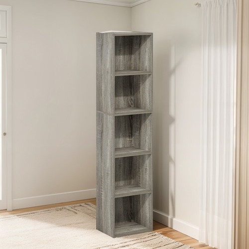 Estantería Para Libros 5 Niveles Cubos Roble Francés