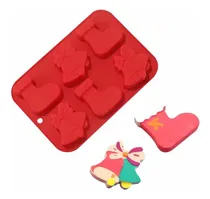Comprar Molde Silicon De Navidad, Formas Botas Y Campanas Navideñas