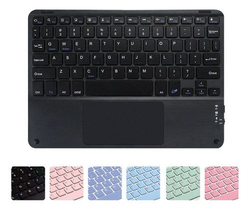 Teclado Bluetooth Sem Fio Com Touchpad Para Android E Ios Cor Preto
