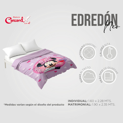Edredón Ligero Mickey Cool Mat/ind Colchas Concord Negro Negro