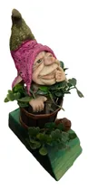 Comprar Duende Escondido En Base De Madera 17cm Unica Pieza Unica