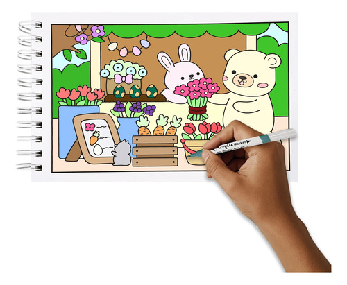 Caderno Para Colorir 50 Folhas Ilustradas Comfy & Cozy Verde