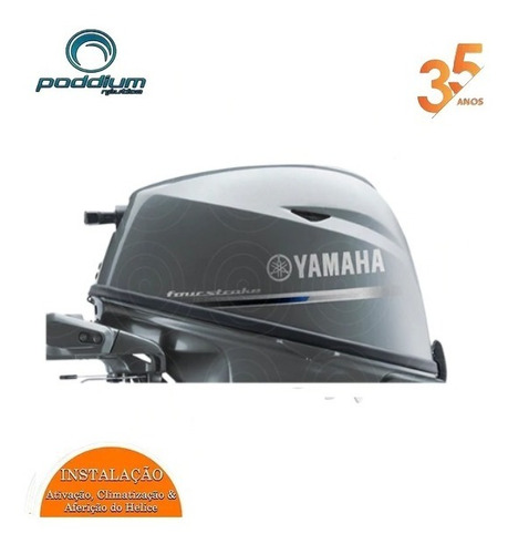 Imagem 3 de 8 de Motor De Popa Yamaha 4t F 20hp Bmhs Manual Poddium Náutica