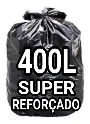 Sacos De Lixo 400 Litros  Super Reforçado 100 Un Fabricante Cor Preto
